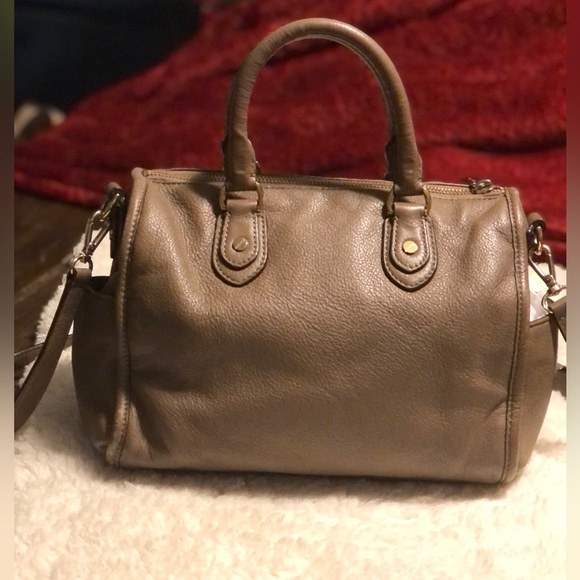 MICHAEL KORS Taupe Leather Satchel Fulton Crossbody Tote Handbag - Picture 3 of 13